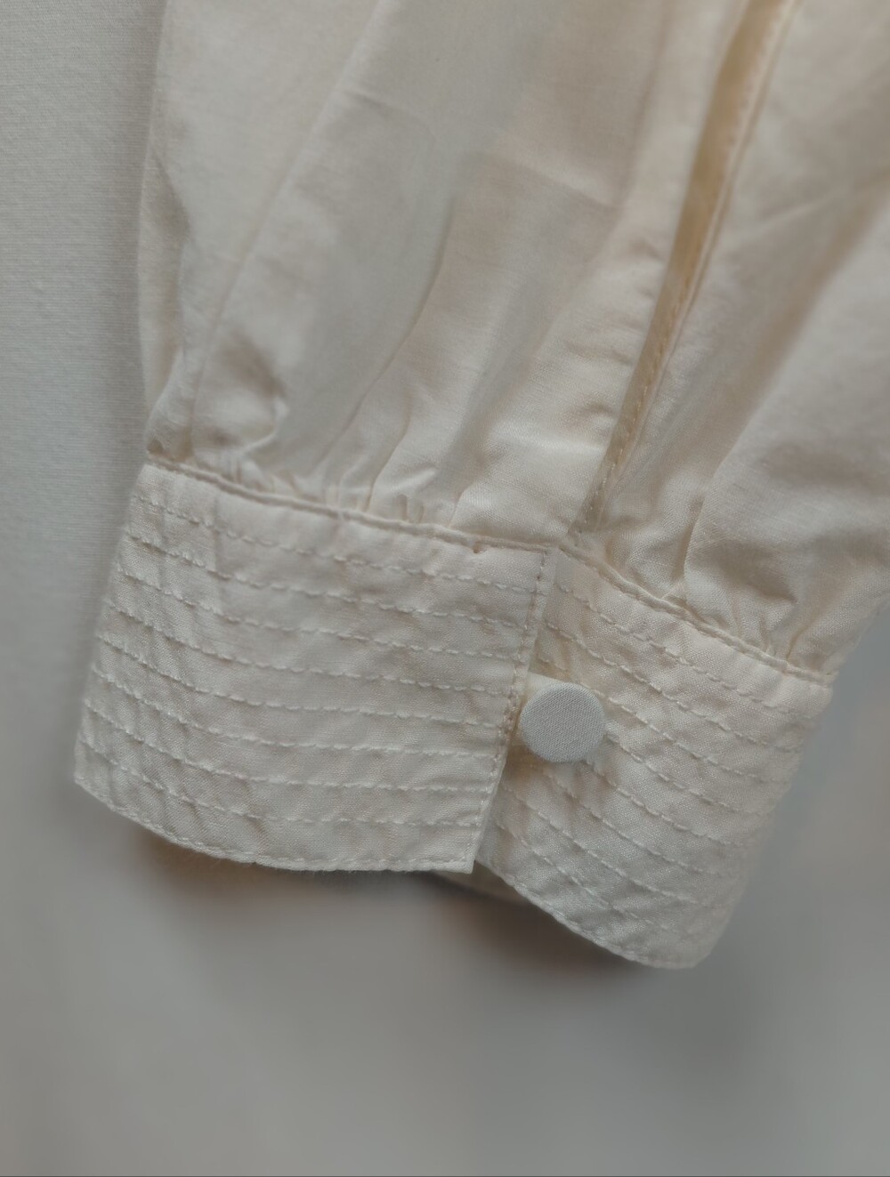 Madewell Smocked Top Cotton Silk Blend Size XXS Fresh Cream Blouse - Picture 4 of 10